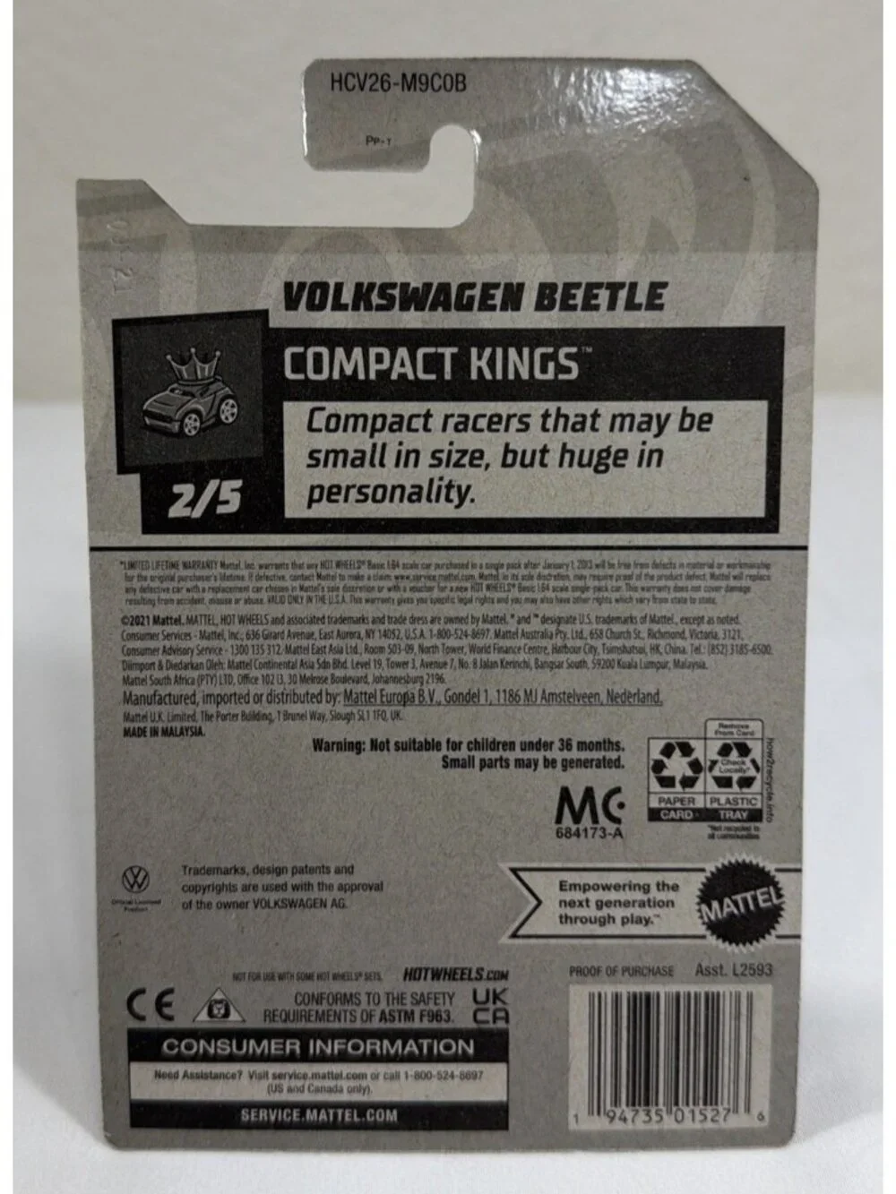 Hot Wheels Blue/Wood Panel Volkswagen Beetle Compact Kings 42/250